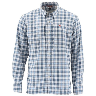 Рубашка Simms BugStopper LS Shirt цвет Plaid Faded Denim Plaid размер XL
