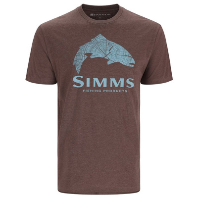 Футболка Simms Wood Trout Fill T-Shirt цвет Brown Hwether размер XL Футболка Simms Wood Trout Fill T-Shirt цвет Brown Hwether размер XL