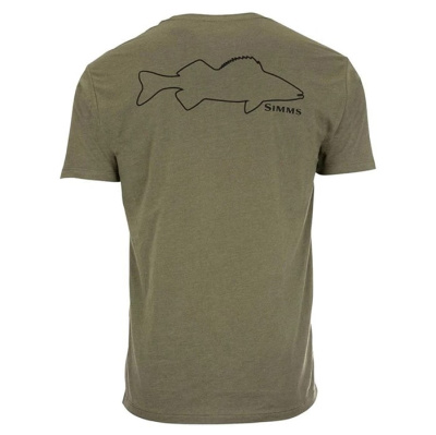 Футболка Simms Walleye Outline T-Shirt цвет Military Heather размер XXL