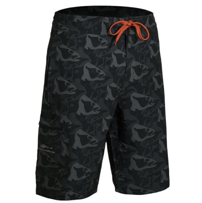 Шорты Grundens Fish Head Board Short цвет Black Fish Camo размер 3XL