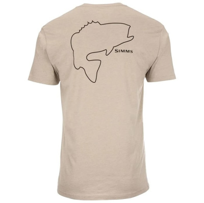 Футболка Simms Bass Outline T-Shirt цвет Khaki Heather размер 3XL