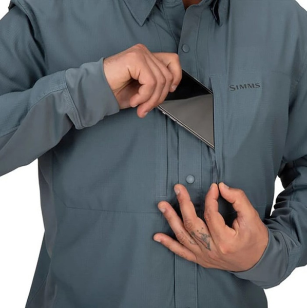 Рубашка Simms Bugstopper Intruder BiComp LS Shirt 21 цвет Storm размер L
