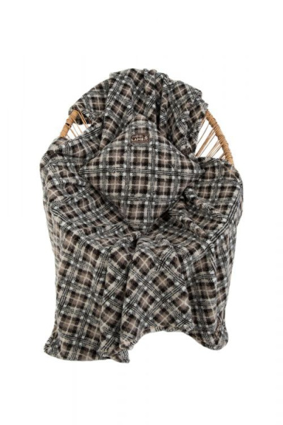 Плед мех 140х200 см цвет серый / клетка