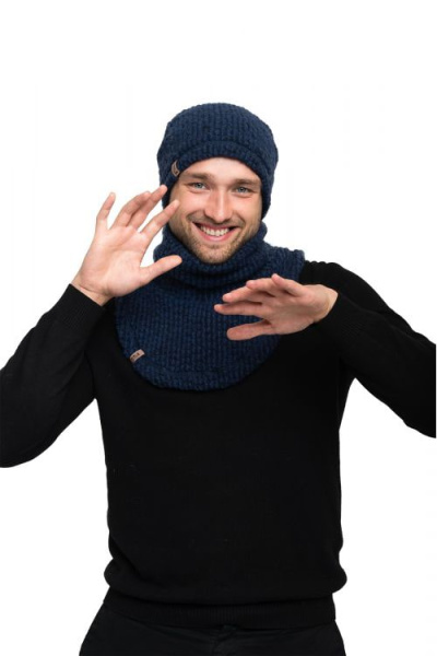 Воротник манишка букле цвет индиго