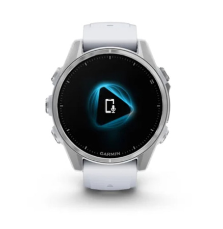 Fenix 8 - 43 мм AMOLED cеребристый, с силиконовым ремешком цвета белого камня