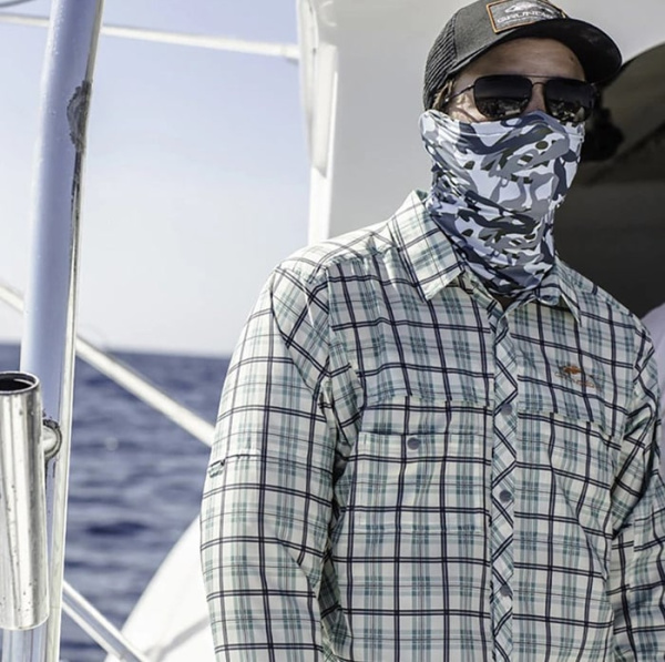 Рубашка Grundens Fly Bridge LS Shirt цвет Dusty Turquiose Plaid размер XXL