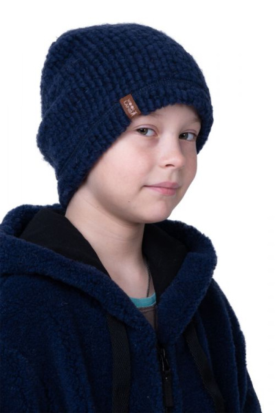 Шапка Букле цвет индиго размер 54-58