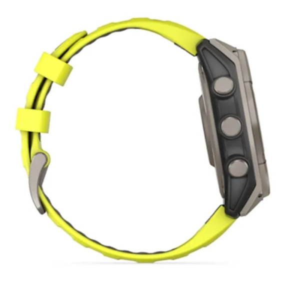 Fenix 8 - 47 мм Solar Sapphire титан, силиконовый ремешок ярко-желтого цвета/цвета графита
