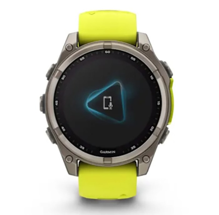 Fenix 8 - 47 мм Solar Sapphire титан, силиконовый ремешок ярко-желтого цвета/цвета графита