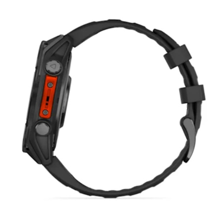 Fenix 8 - 47 мм AMOLED серый, с черным силиконовым ремешком