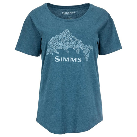Футболка Simms Women's Floral Trout T-Shirt цвет Steel Blue Heather размер L