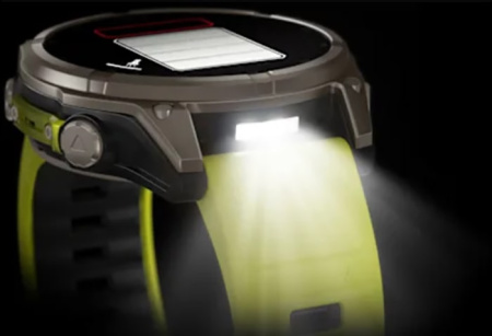 Fenix 8 - 47 мм Solar Sapphire титан, силиконовый ремешок ярко-желтого цвета/цвета графита