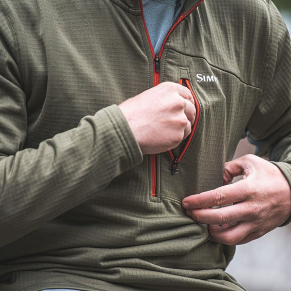 Пуловер Simms Thermal 1/4 Zip Top цвет Dark Stone размер L