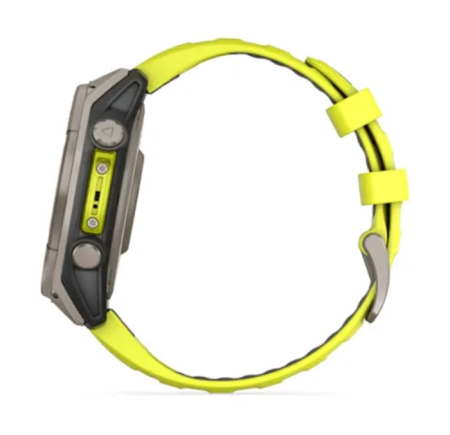 Fenix 8 - 47 мм Solar Sapphire титан, силиконовый ремешок ярко-желтого цвета/цвета графита