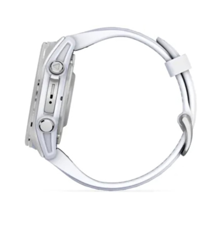 Fenix 8 - 43 мм AMOLED cеребристый, с силиконовым ремешком цвета белого камня