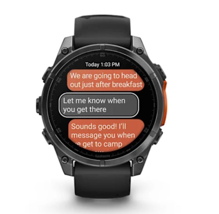 Fenix 8 - 47 мм AMOLED серый, с черным силиконовым ремешком