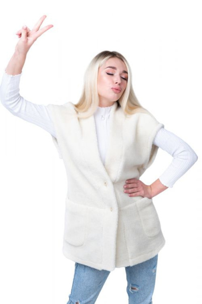 Женский жилет WOOL цвет ваниль размер 40-42