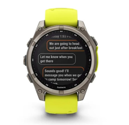 Fenix 8 - 47 мм Solar Sapphire титан, силиконовый ремешок ярко-желтого цвета/цвета графита