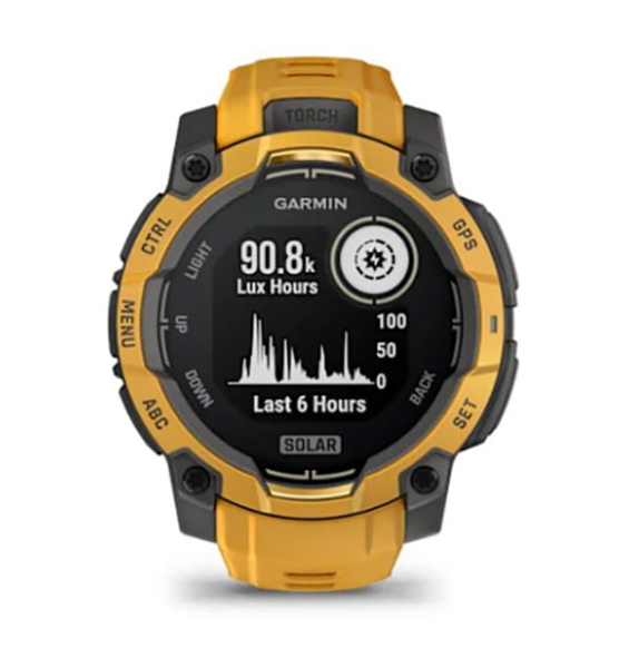 Instinct 3 – 45 мм Solar цвета солнечного луча с силиконовым ремешком с серыми элементами в стиле «солнечные лучи»