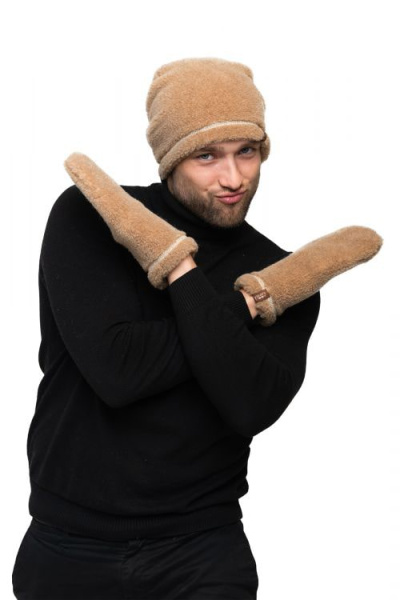 Шапка меховая цвет кемел размер 54-58 Шапка меховая цвет кемел размер 54-58