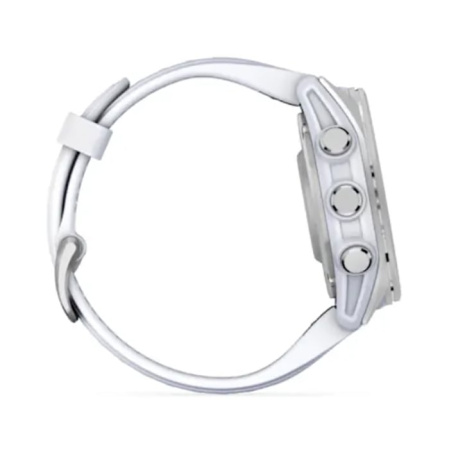 Fenix 8 - 43 мм AMOLED cеребристый, с силиконовым ремешком цвета белого камня