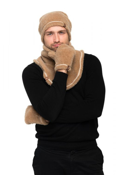 Шапка меховая цвет кемел размер 54-58 Шапка меховая цвет кемел размер 54-58