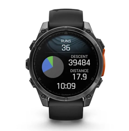 Fenix 8 - 47 мм AMOLED серый, с черным силиконовым ремешком