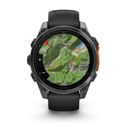 Fenix 8 - 47 мм AMOLED серый, с черным силиконовым ремешком